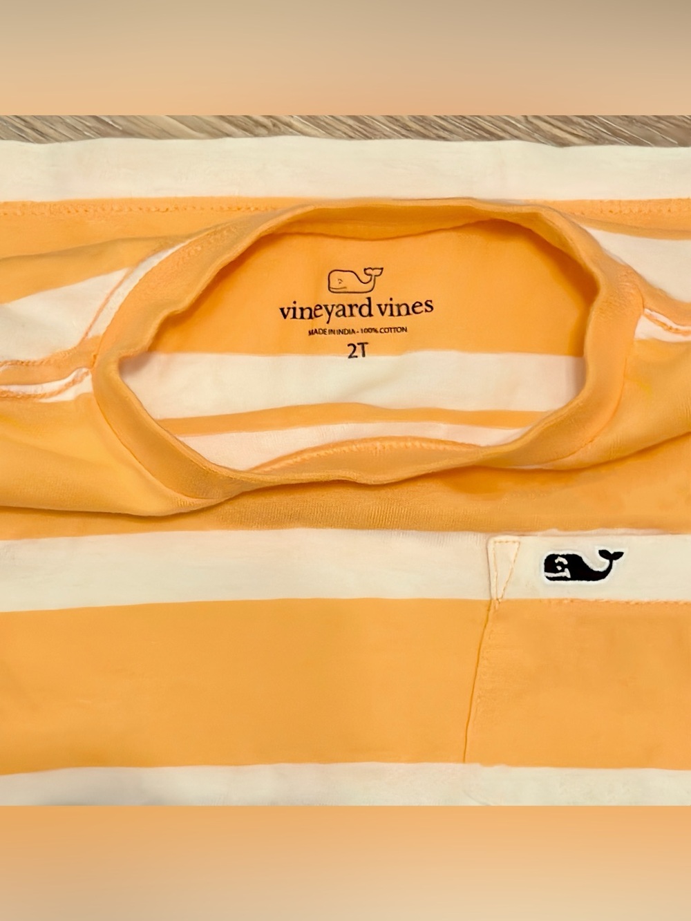 Vineyard Vines Orange & White Striped Short-Sleeve Tee - Picture 2 of 6